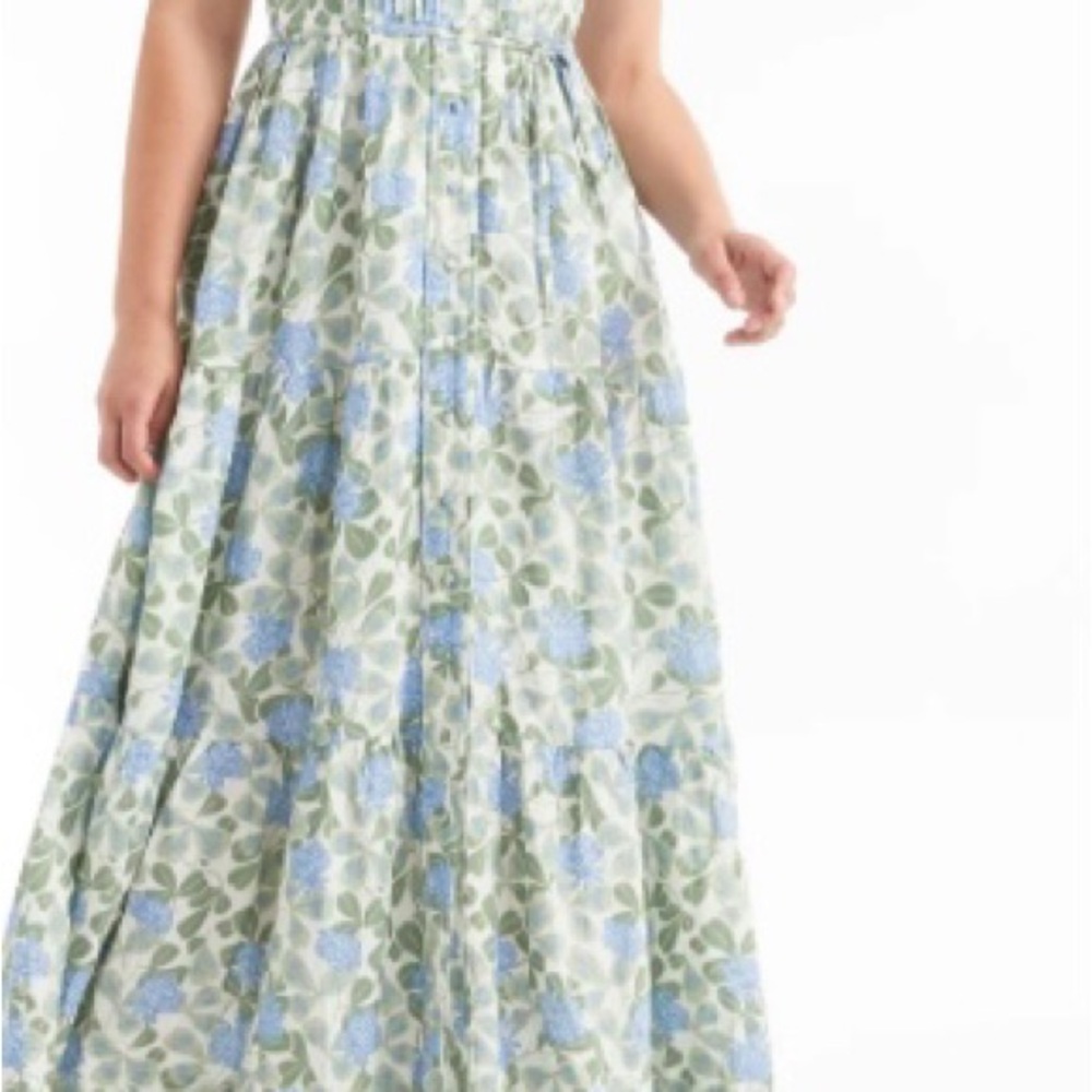 Hermoza Blue and Green Floral Maxi Dress - Picture 12 of 14
